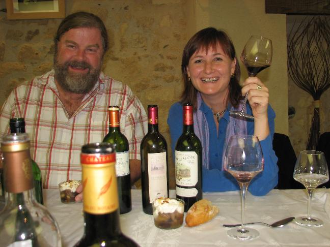 Hymli Krige CWM and yours truly in France recently, helping to drain their wine lake