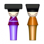 A di Alessi King & Queen Chin 2 Bottle Stoppers photo