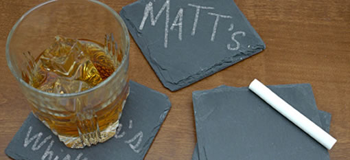 Make your own Chalkboard Beverage Coasters photo