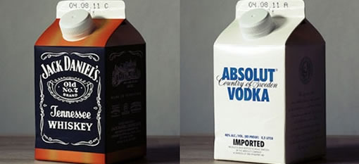 Hard Liquor Looks Truly Odd Packaged in Milk Cartons photo