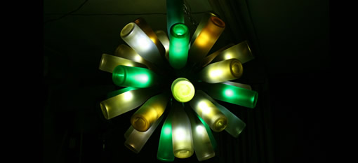 Turn your empty wine bottles into a striking light photo