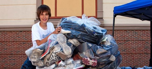 12-Year-Old Boy Saves 4,000 Pairs of Shoes From the Landfill for Recycling photo