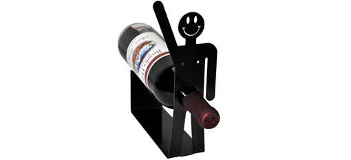 Happy Guy Metal Art Wine Holder Rack photo