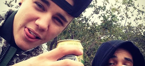 Justin Bieber Drinks Beer On Instagram photo