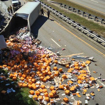 Truck Crash Sees Champagne Spilled Across Motorway photo
