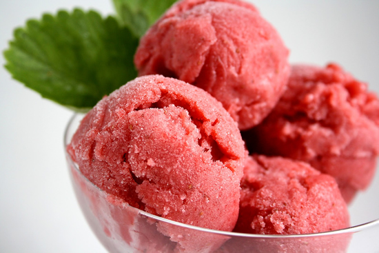Sparkling Wine-Spiked Strawberry Sorbet photo
