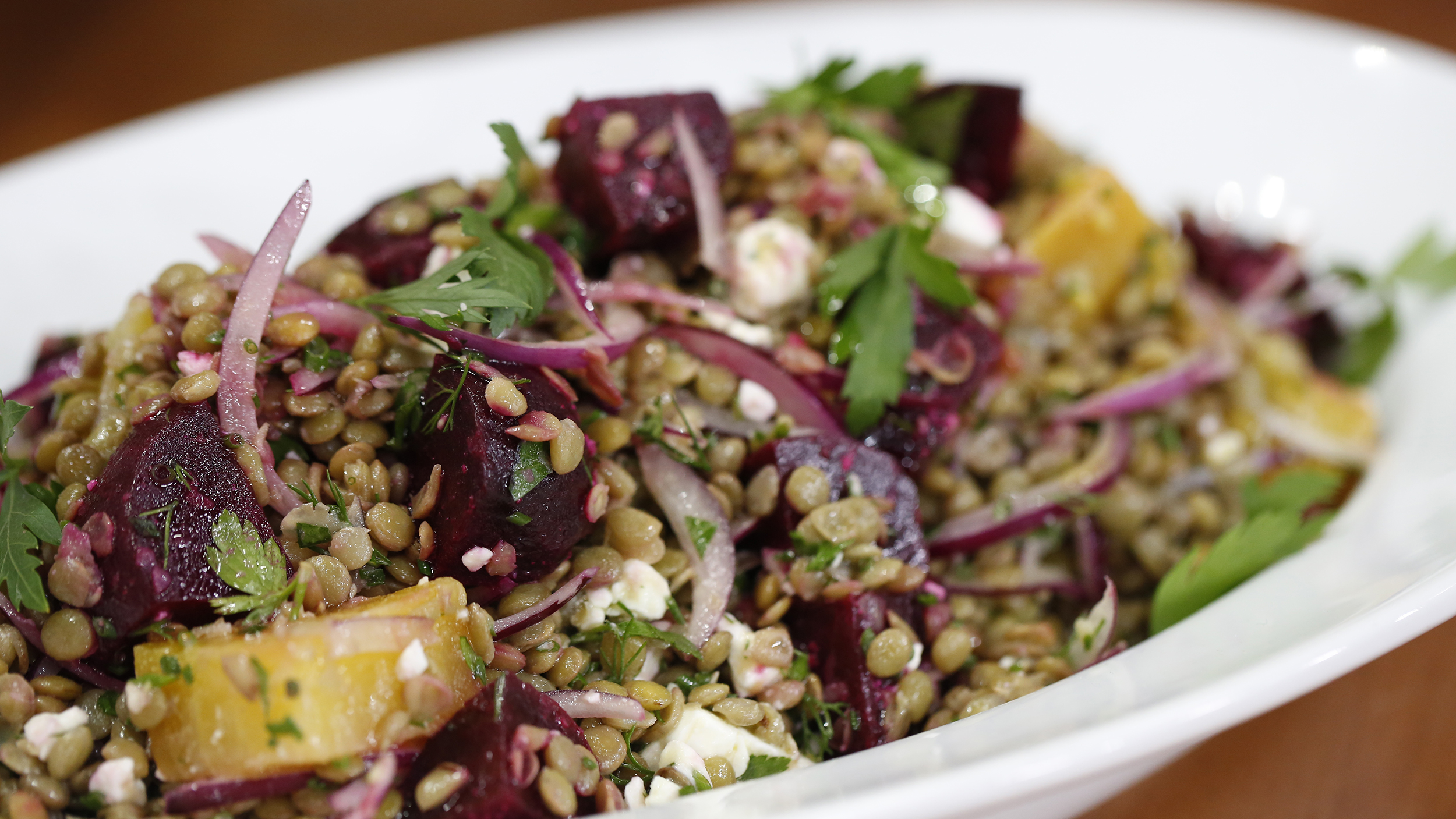 Healthy Lentil, Beetroot and Onion Salad photo