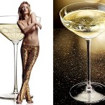Kate Moss` left breast used to shape Champagne glass photo
