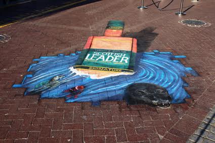 Scottish Leader Whisky shows its playful side with 3D street art photo