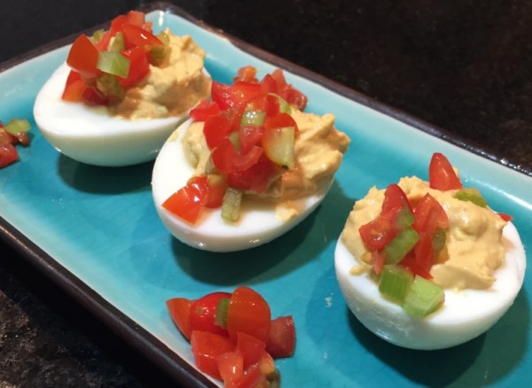 These Bloody Mary deviled eggs are the perfect Vodka-soaked party snack photo