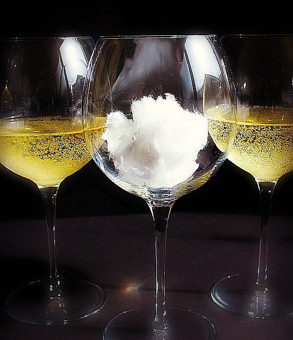 Champagne with a cotton candy snowball! photo
