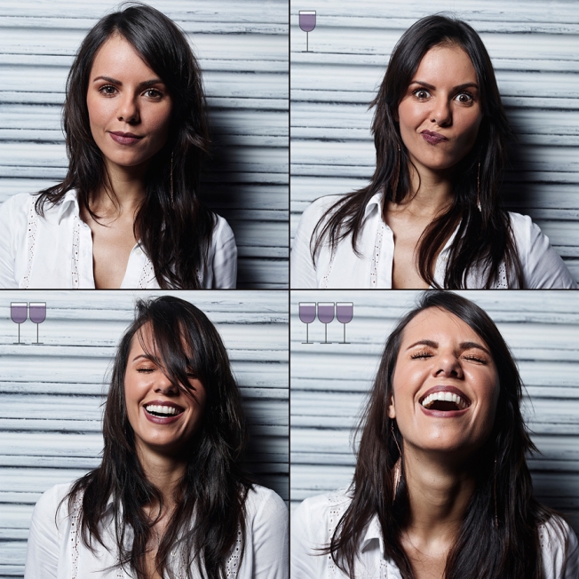 This Photographer Takes Fun Portraits of People After One, Two and Three Glasses of Wine photo