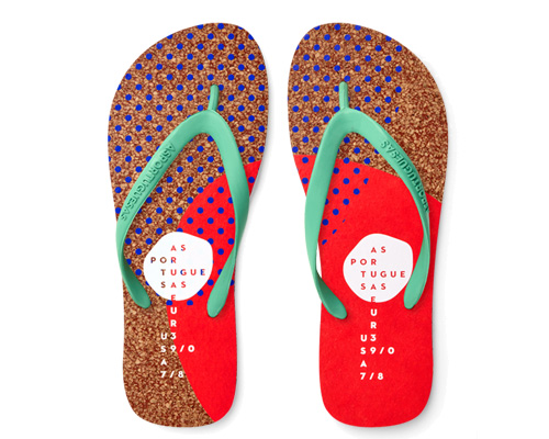 Eco-friendly flip-flops made from cork photo
