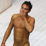 Hunky Olympic Diver Suggests Fruit Water Over Fruit Juice photo