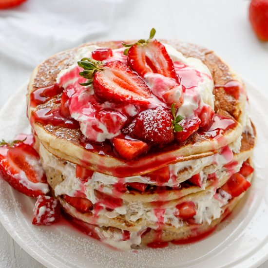 Strawberry Shortcake and Greek Yogurt Pancakes photo