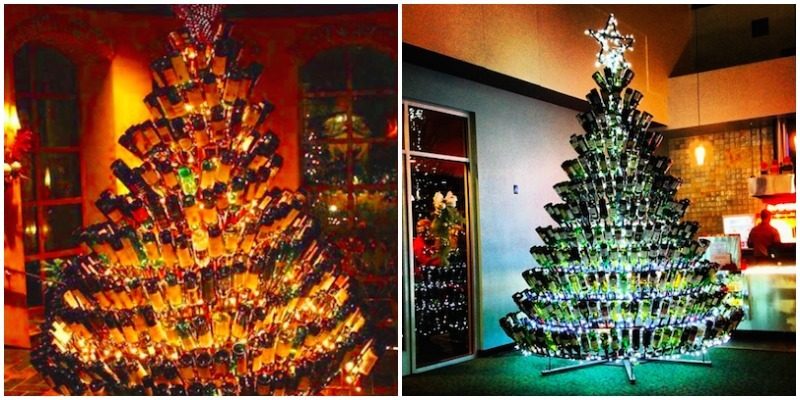 People Are Making Christmas Trees With Empty Wine Bottles, So Drink Up photo