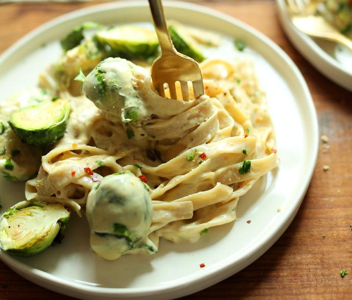 Garlic and White Wine Pasta with Brussels Sprouts photo
