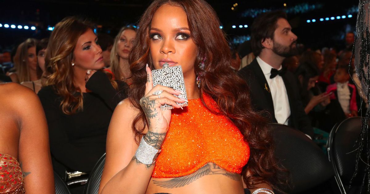 Rihanna does not care if you see her drinking from a flask at the Grammys photo