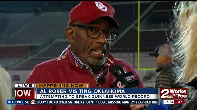 Rokerthon: Ou Breaks Guinness World Record For Largest Human Weather Symbols With Al Roker photo