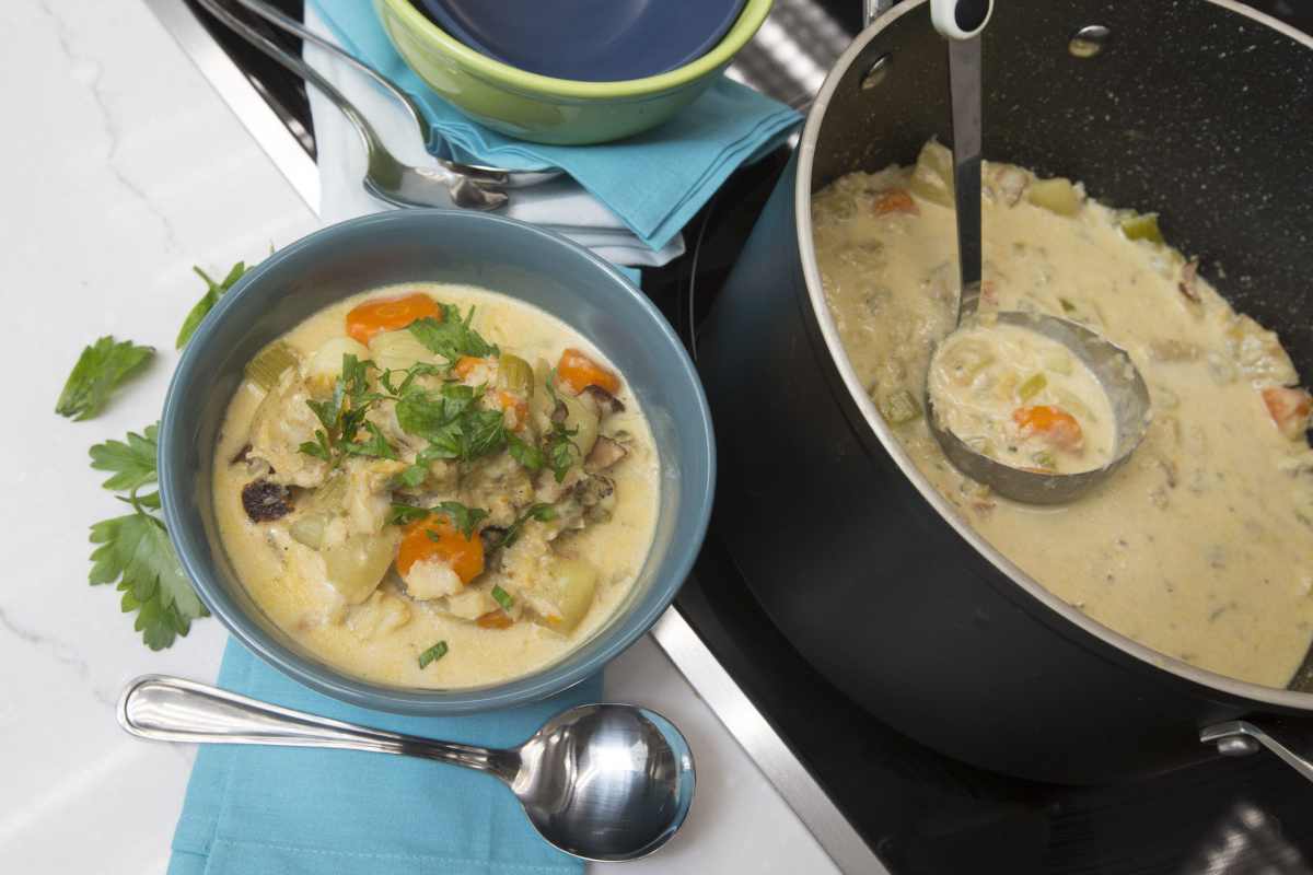 Chow Down On This Creamy And Classic Seafood Chowder photo