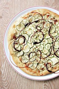 #meatfreemonday: Pizza With Courgette And Balsamic Glaze photo