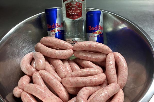 A Creative Butcher is producing Red Bull and Vodka Sausages photo