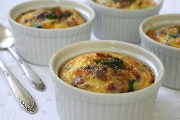 Baked Eggs with Spinach, Bacon and Potatoes photo