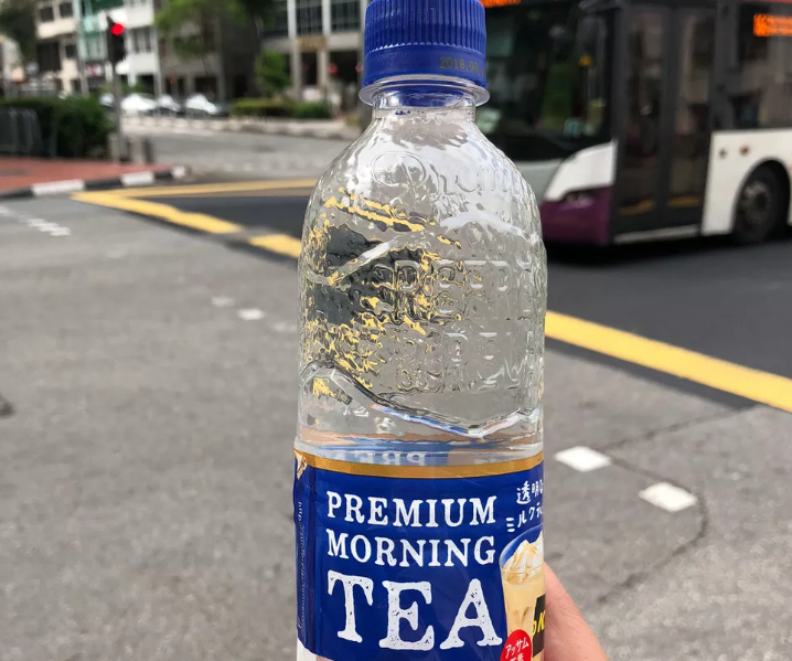 This Japanese water is actually milk tea photo