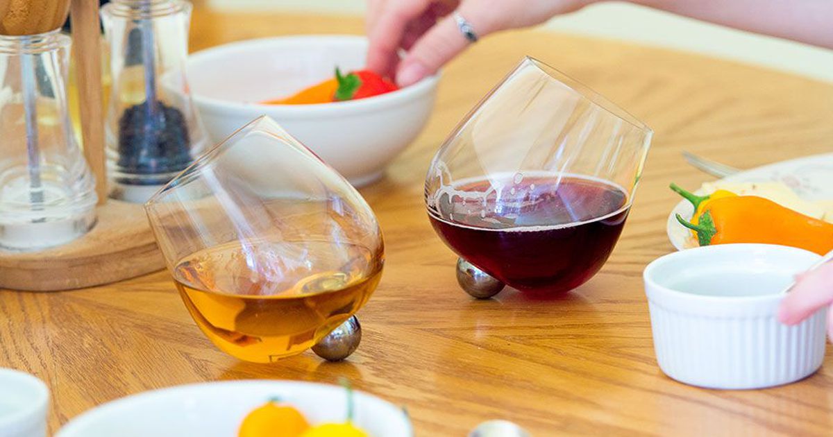 Your Clumsiest Holiday Party Guest Is No Match For These Non-spill Wine Glasses photo