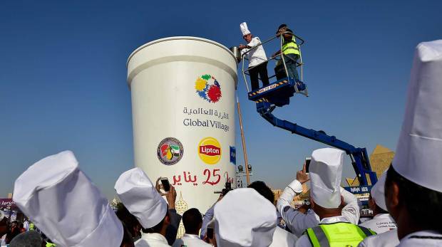 Dubai breaks world record for largest cup of hot tea photo