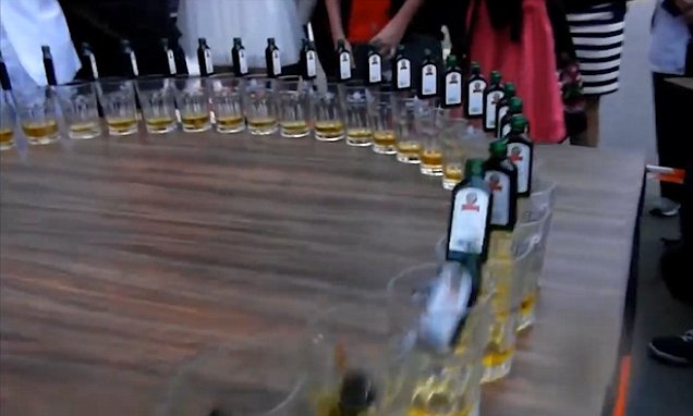 The Domino Effect: 400 Jagerbombs Are Poured In Under A Minute photo