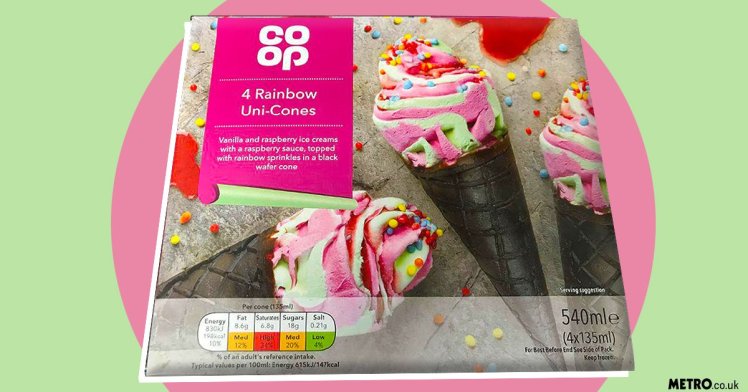 Co-op Is Selling Rainbow Unicorn Horn Ice Cream Cones photo