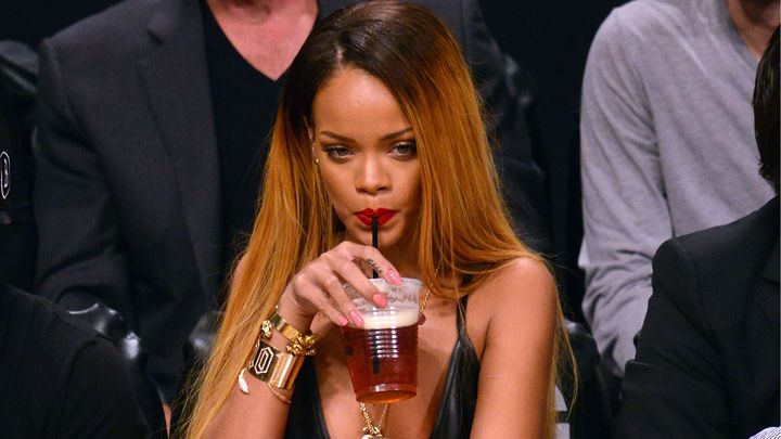 Rihanna Spotted Kicking Back with a Beer in Boston photo