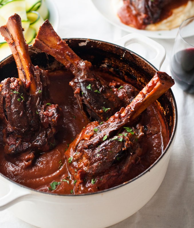 Lamb Shanks cooked in red wine photo