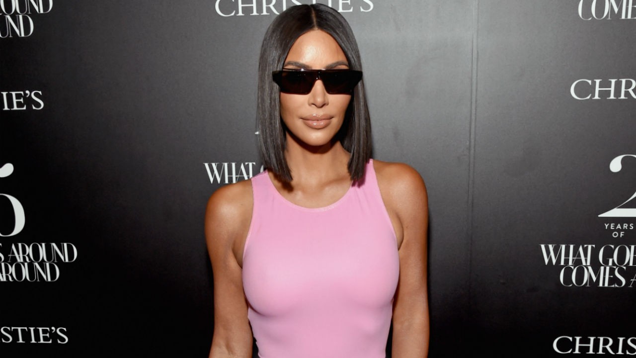Star Sightings: Kim Kardashian West Sizzles In Pink Latex Mini Dress! photo