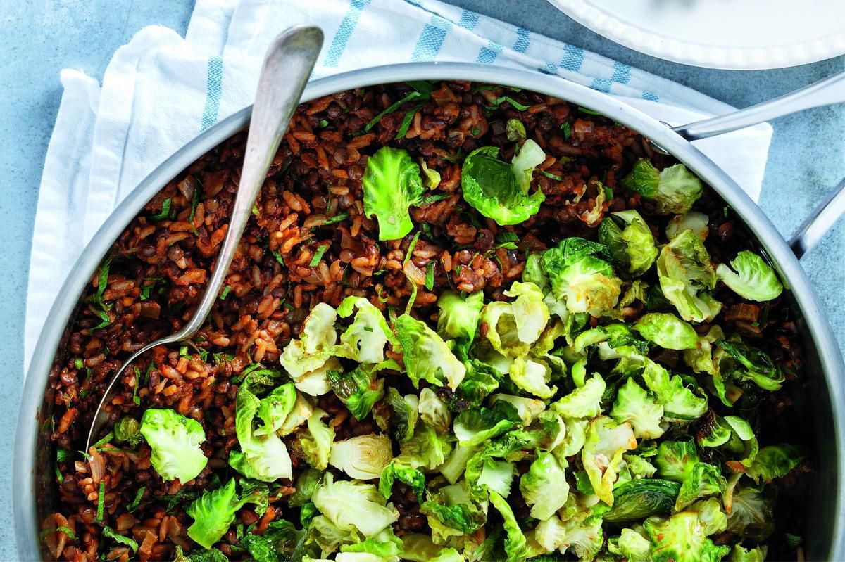 Brussel Sprouts Add Bite To Lentils And Rice photo