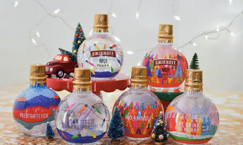 These glass ornament baubles filled with vodka are NOT made for your Christmas tree photo