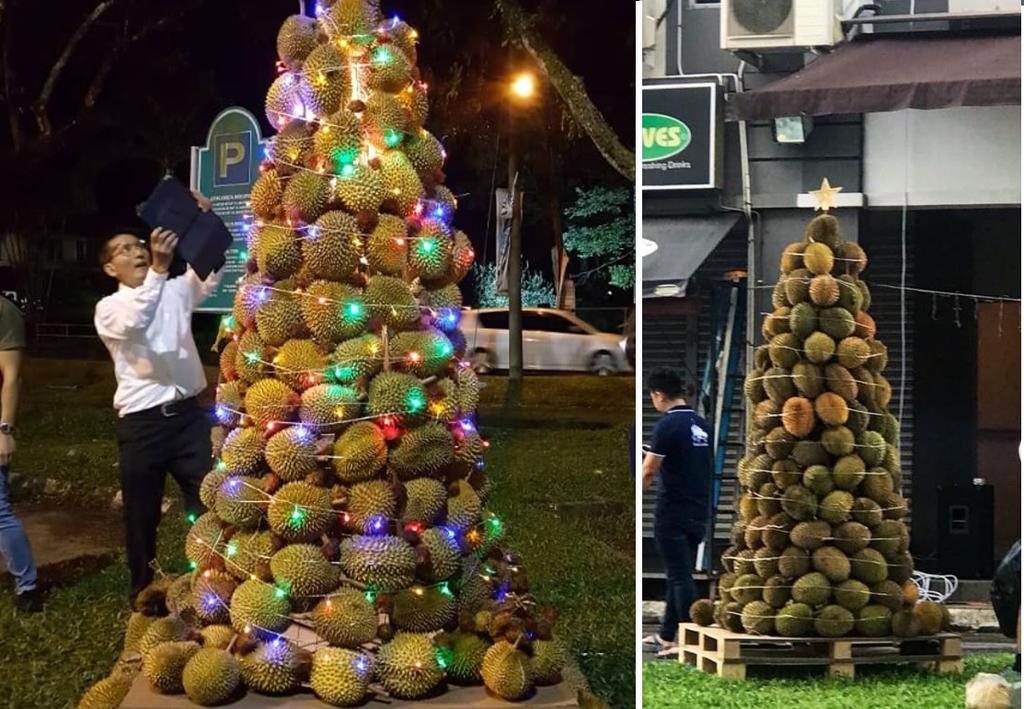 Church In Malaysia Creates Durian Christmas Tree photo
