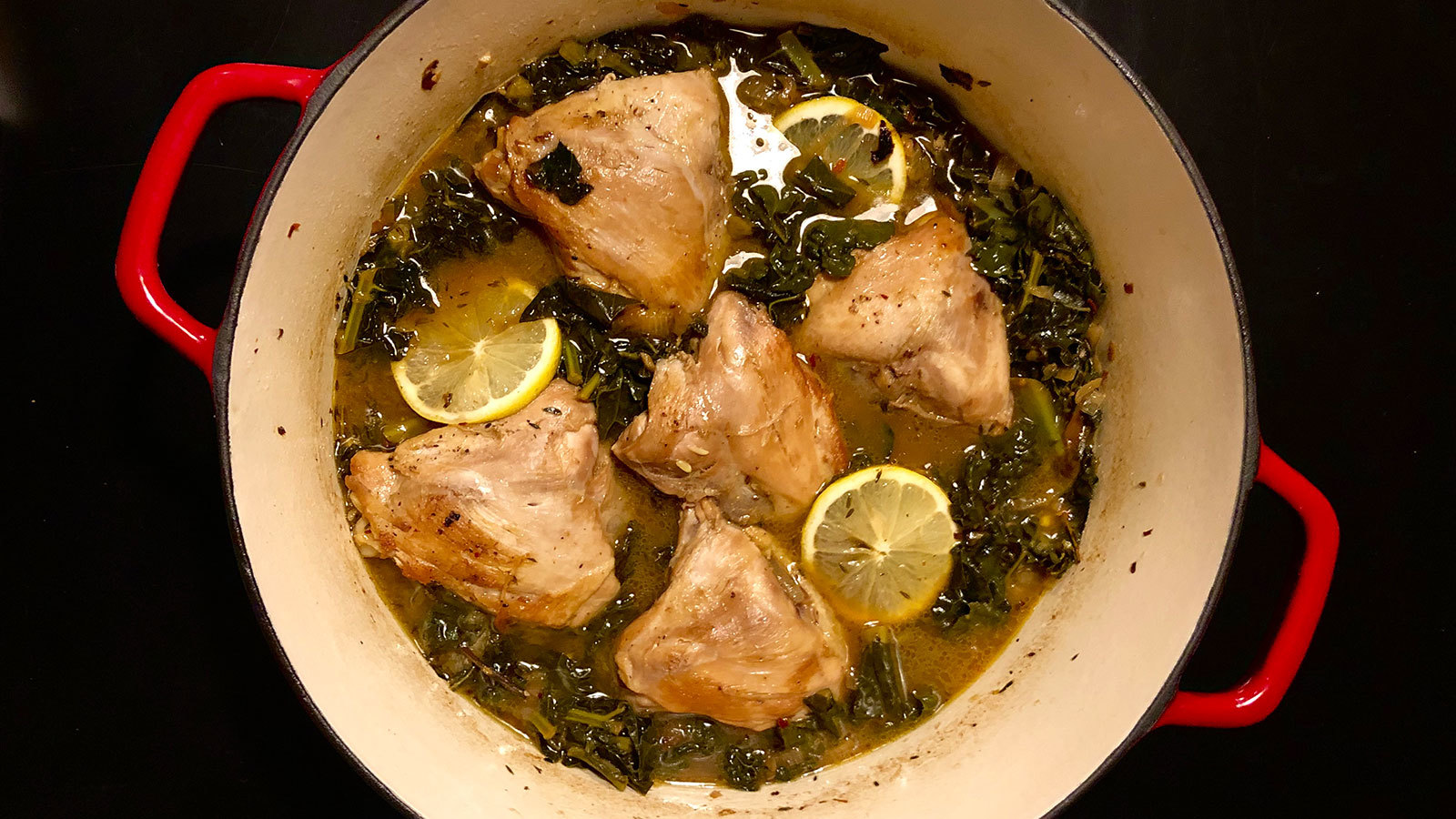8 & $20 Recipe: Chicken Thighs With Pan Sauce, Lemon And Kale photo