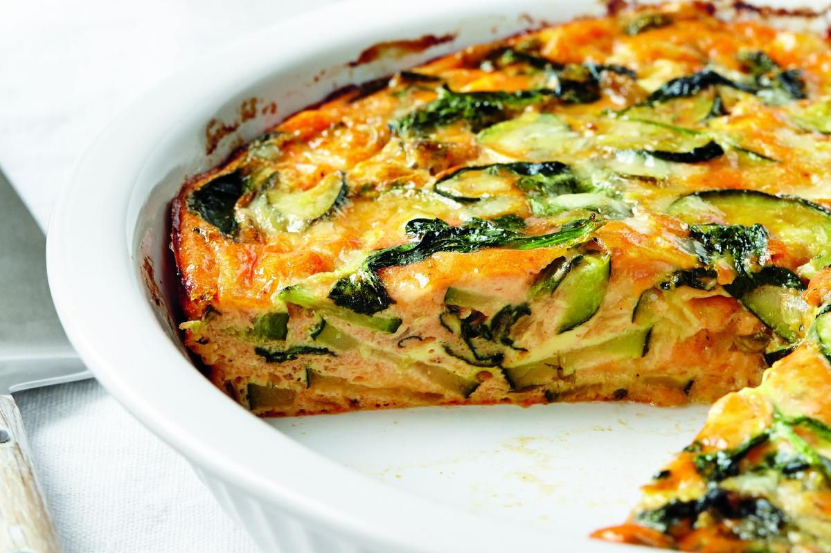 Frittata With Green Vegetables And Cheddar A Special Treat photo