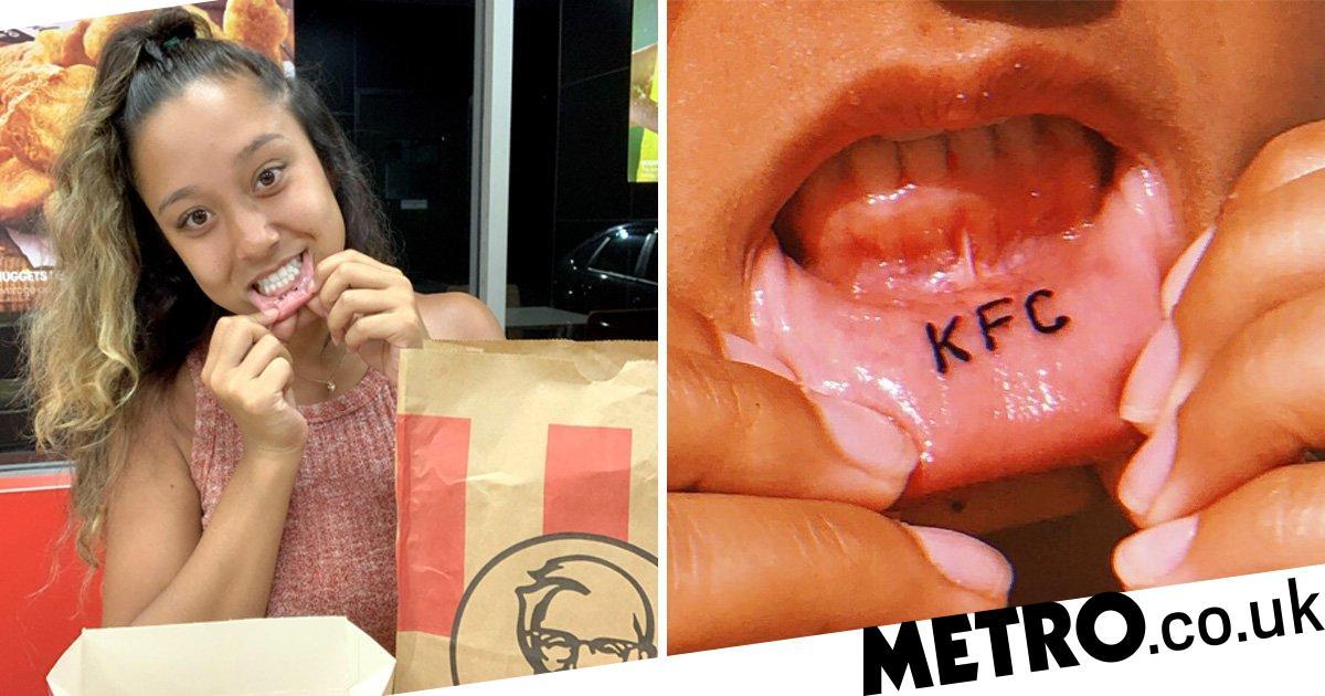Woman Wants Free Kfc After Getting The Logo Tattooed On Her Lip photo