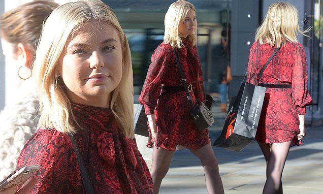 Georgia Toffolo Shows Off Her Edgy Style In A Red Print Dress photo