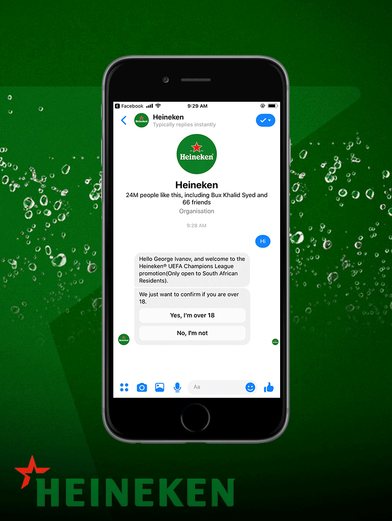 Facebook Chatbot World First For Heineken South Africa photo