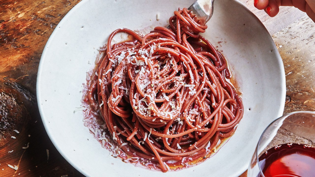 This Pasta Uses Two Whole Bottles Of Wine And It’s Delicious photo
