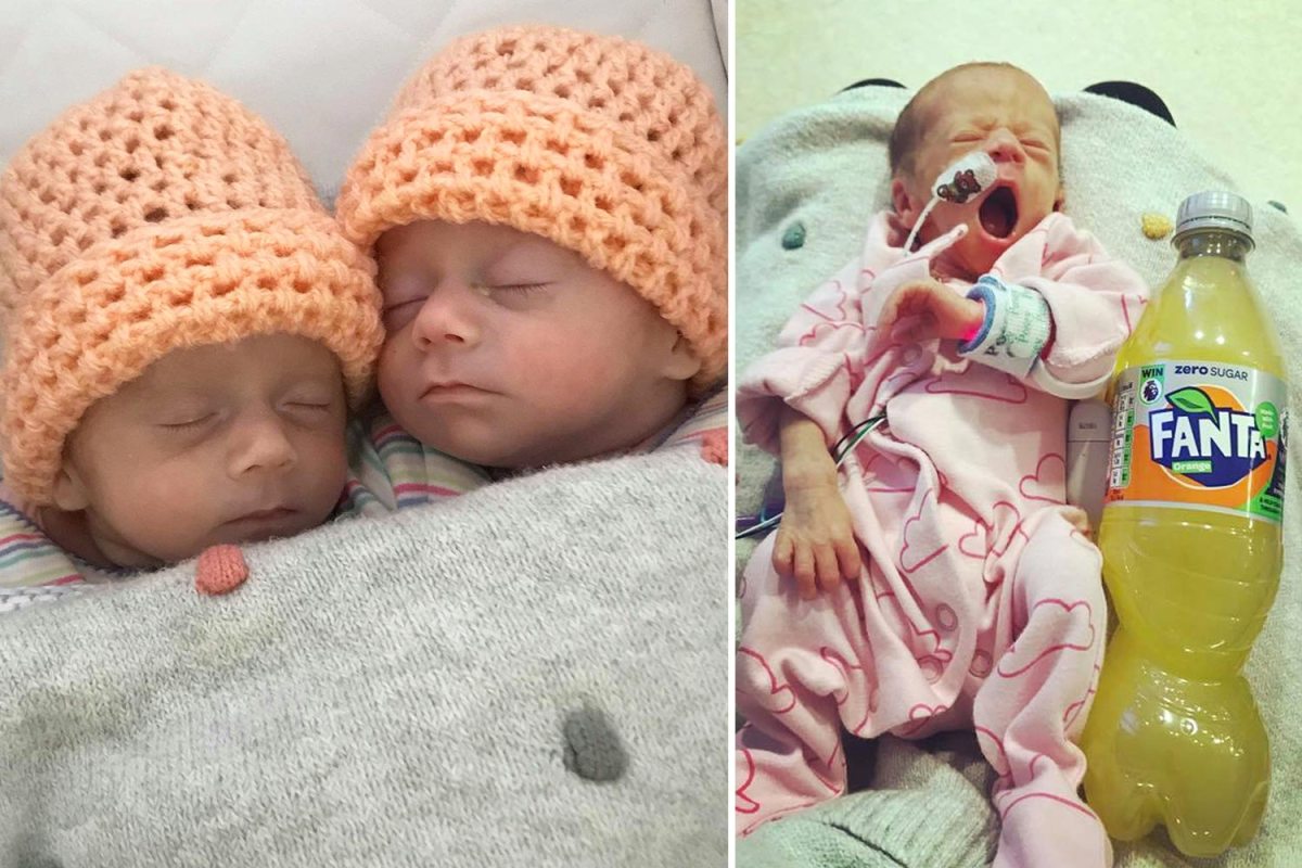 Twins Born The Size Of A Fanta Bottle Are Enjoying Their First Xmas At Home photo