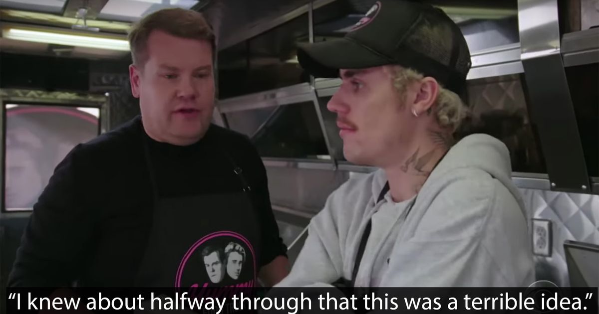 James Corden And Justin Bieber Running A Food Truck Is A Stressful, Joyous Ride photo