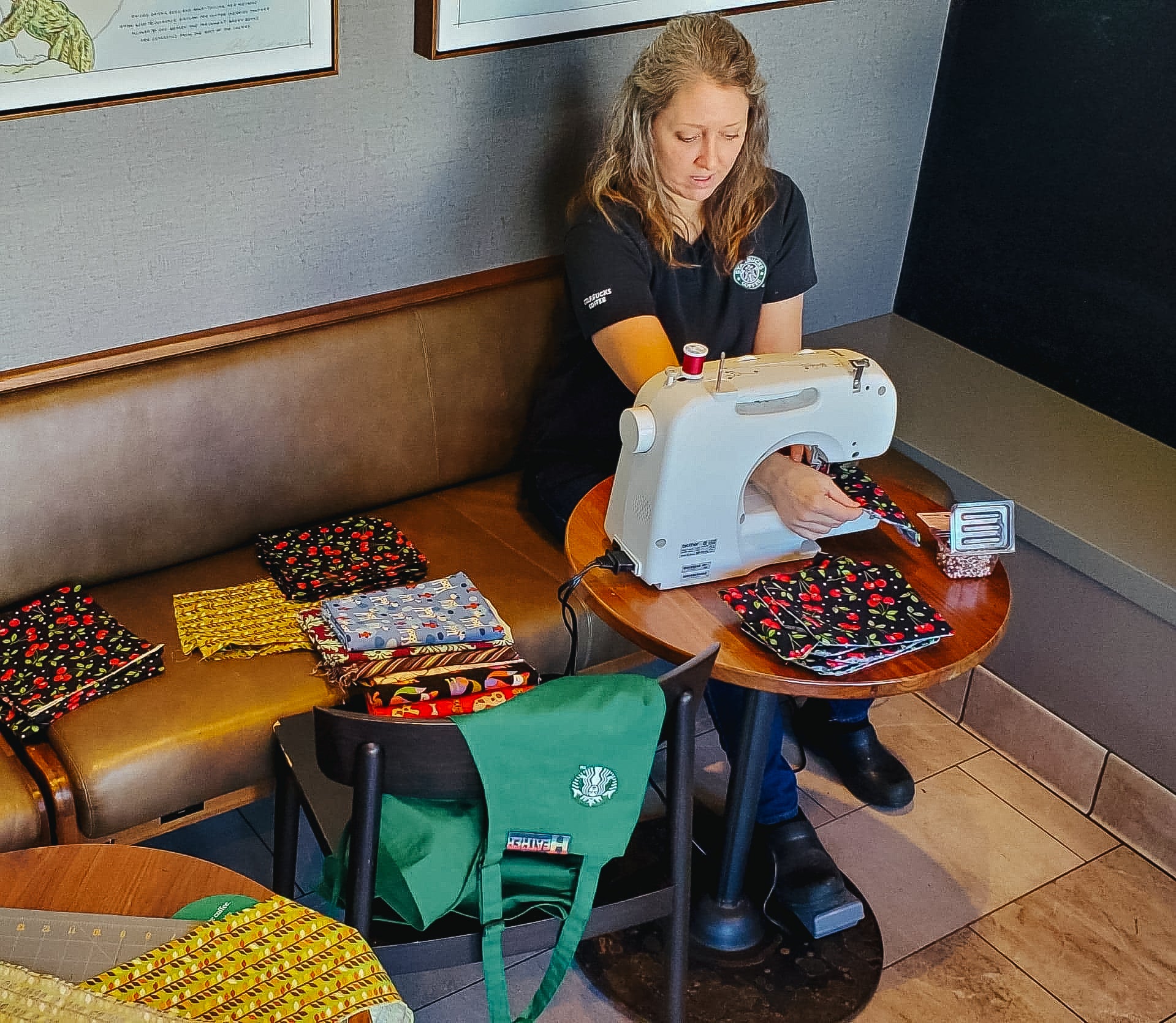 Starbucks Workers Using Closed Cafe To Sew Masks @themotleyfool #stocks $sbux photo
