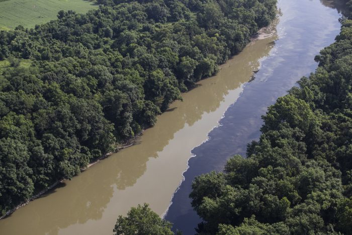 Bourbon spilled from the Jim Beam fire is making its way to the Ohio River