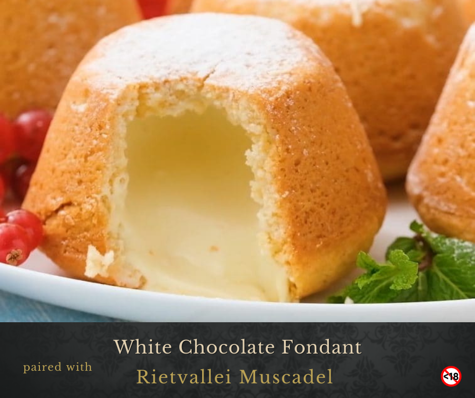 Decadent White Chocolate Fondant Paired With Rietvallei Muscadel photo