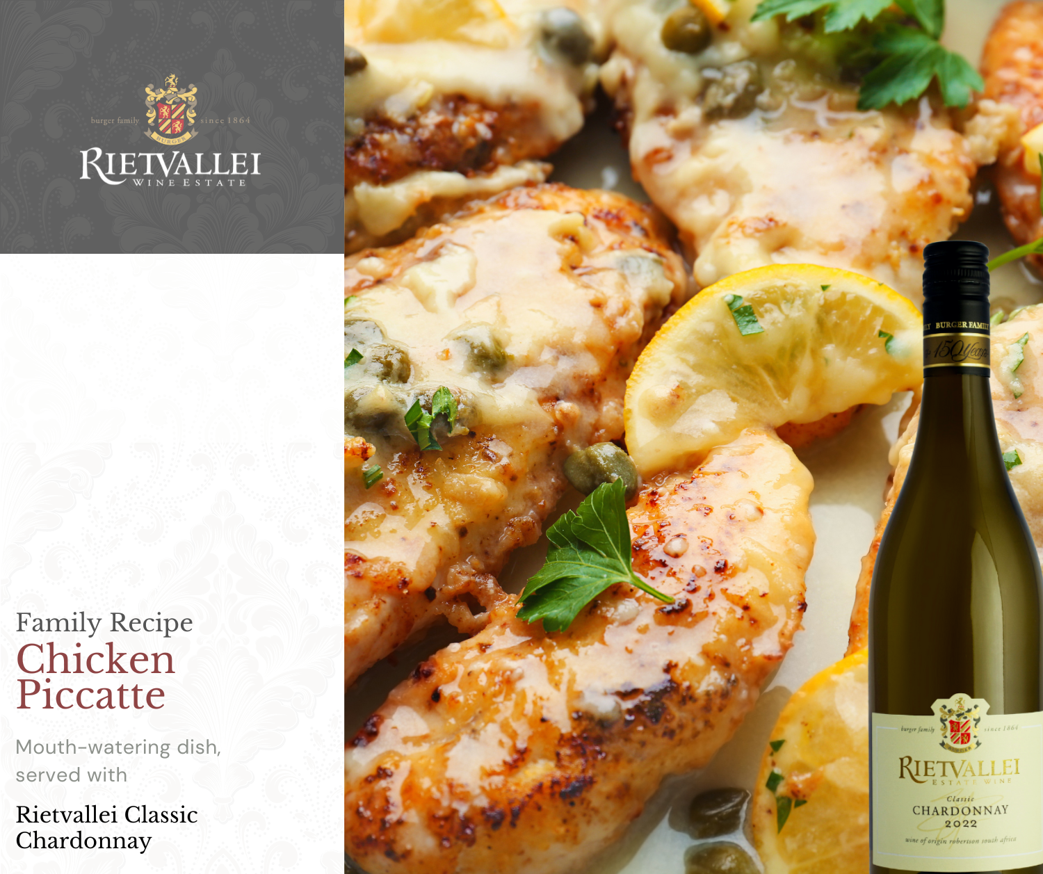 Chicken Piccata Paired With Chardonnay photo